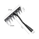 Rastrelli in acciaio per diserbo 8 denti 31 x 27 cm acciaio al carbonio neri con punte affilate per allentare il terreno e rimuovere le erbacce 3