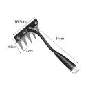 Rastrelli per diserbo a 5 denti con punte affilate 31 x 16,5 cm acciaio al carbonio neri per rimuovere le erbacce e lavorare il terreno nei giardini 3