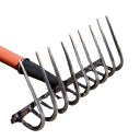 Rastrello multifunzionale a 9 denti 32 x 14 cm in acciaio al manganese attrezzo da giardino nero per raccolta erba diserbo lavorazione del terreno e rimozione dei rifiuti 4