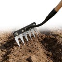 Rastrello per diserbo 6 denti con punte affilate 31 x 20 cm acciaio al carbonio nero per allentare il terreno e rimuovere le erbacce nei aiuole 2