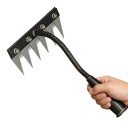 Rastrello per diserbo 6 denti con punte affilate 31 x 20 cm acciaio al carbonio nero per allentare il terreno e rimuovere le erbacce nei aiuole 4