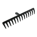 Rastrello per foglie 14 denti 35 x 8 x 11 cm acciaio inossidabile nero con struttura robusta per la pulizia del giardino e uso agricolo 1
