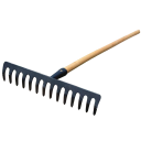 Rastrello per foglie 14 denti 35 x 8 x 11 cm acciaio inossidabile nero con struttura robusta per la pulizia del giardino e uso agricolo 4