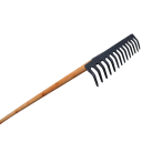 Rastrello per foglie 14 denti 35 x 8 x 11 cm acciaio inossidabile nero con struttura robusta per la pulizia del giardino e uso agricolo 5