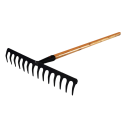 Rastrillo para hojas 14 dientes 35 x 8 x 11 cm acero inoxidable negro con construcción resistente para limpieza de jardín y uso agrícola 2