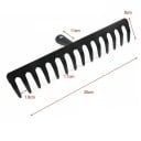Rastrillo para hojas 14 dientes 35 x 8 x 11 cm acero inoxidable negro con construcción resistente para limpieza de jardín y uso agrícola 3