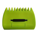 Râteau de jardin à main avec poignée ergonomique 33 x 24,8 cm en plastique jaune pour ramasser les feuilles et nettoyer les débris sur la pelouse 3