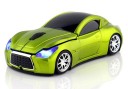 Rato óptico sem fios em forma de carro desportivo com luzes LED para computador e portátil receptor USB 2,4 GHz Resolução 1600 DPI Alcance 10 4