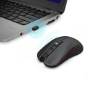Rato sem fios recarregável para computador e portátil Resolução até 3600 DPI Bateria 750 mAh Iluminação Receptor USB e adaptador USB-C Alcance 10 m 7