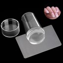 Razítolo e raschietto per unghie con testa trasparente da 2,8 cm per manicure francese 2