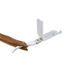 Razor de barber profesionist 13,6 x 4,1 cm Shavetta cu mâner din lemn Răzătoare de bărbierit pliabilă pentru conturarea bărbii și styling 2