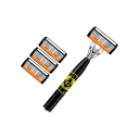 Razor de ras 14,2 x 4,6 cm Cap cu șase lame 6 capete de schimb Manual pentru bărbați și femei 3