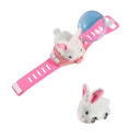 RC auto s hodinkovým ovládačom 2,4 GHz detská hračka s LED svetlami mini závodné auto s červeným krabom nabíjacie plastové auto pre deti 3–12 rokov 5