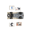 RC auto WPL D12 Mini 1:16 21×10,5×11,5 cm Control electric la distanță Drift LED lumini Camion Offroad 25 min de condus 3