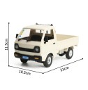 RC auto WPL D12 Mini 1:16 21×10,5×11,5 cm Control remoto eléctrico Drift luces LED Camión Offroad 25 min de conducción 6