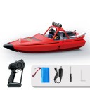 RC bărcu 34 x 10 x 11,5 cm Model cu jet de mare viteză 30 km/h 2,4 GHz 200 m rază Alarm baterie descărcată Metal și plastic 7,4 V Baterie litiu 2