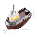 RC boot 6,5 x 12 x 7 cm Dubbele motor 8 km/h 2,4 GHz 4 kanalen LED verlichting 30 m bereik Lithium batterij 3,7 V 100 mAh USB opladen Water speelgoed 4