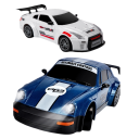 RC drift autó 1:24 kék 20 km/h 4WD fém műanyag távirányító 3,7 V lítium akkumulátor 20 perc vezetés kúpok töltő 4 csatorna 2
