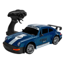 RC Drift Car 1:24 Blue 20 km/h 4WD Metal Plastic Remote Control 3.7 V Lithium Battery 20 Minutes Driving Cones Charger 4 Channels 3