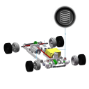 RC Drift Car 1:43 Orange 2.4G All-Wheel Drive 3.7V 200mAh 20m Range 30 Minutes Driving USB-C Charging Proportional Control Cones 5