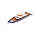 RC kék-narancssárga hajó 4 x 4,5 x 14 cm Kettős motor 8 km/h LED világítás 2,4 GHz 4 csatorna 30 m hatótávolság Lítium akkumulátor 3,7 V 100 mAh USB töltés 2