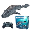 RC Mosasaurus 40 x 14,5 x 8 cm Dinosauro impermeabile 2,4 GHz 50 m di portata Spruzza acqua Dimostrazione automatica 30 min di funzionamento 3,7 V 500 mAh 1