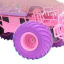 RC pickup 24×17×15,8 cm Voiture électrique rose à distance 2,4G Voiture de cascade tout-terrain avec pneus en caoutchouc Cadre anti-collision Cadeau pour enfants 2