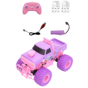 RC pickup 24×17×15,8 cm Voiture électrique rose télécommandée 2,4G Tout-terrain voiture d'escalade Pneus en caoutchouc Résistante aux chocs Cadeau pour enfants 4
