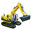 RC-rakennussarja telakaivinkone moottorilla 1830 osaa 47 x 17 x 34 cm Rakennussarja ja RC-malli yhdessä Pyörivä ohjaamo Liikkuva kauha Kaukosäädin 2