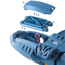 RC Shark 35×14×10 cm Blue Remote-Controlled Water Model 2 Speeds 360° Rotation Waterproof Rubber Insulation Realistic Swimming 3