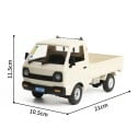 RC voiture WPL D12 Mini 1:16 21×10,5×11,5 cm Télécommande électrique Drift Lumières LED Camion Tout-terrain 25 min de conduite 6