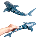 RC žralok 35×14×10 cm Modrý dálkově ovládaný model do vody 2 rychlosti 360° rotace Vodotěsná konstrukce Simulační páteř Realistický pohyb 3