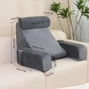 Reading Pillow with Armrests 35.6 x 39.8 x 48 cm Support Pillow for Bed with Memory Foam Reading Pillow for Watching Television Playing Games 2