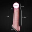 Realistický silikónový návlek na penis 21x4 cm s otvorom na semenníky, žilkovaním a prirodzeným odtieňom, diskrétne balenie 2