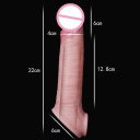 Realistický silikónový návlek na penis 22x4 cm s otvorom na semenníky, žilkovaním a prirodzeným odtieňom, diskrétne balenie 3