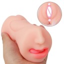 Realistisch 3-in-1 masturbatie-apparaat gemaakt van zachte siliconen mond, vagina en anale opening voor intens genot met getrouwe simulatie discrete 1