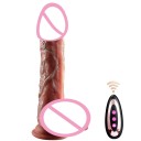 Realistische siliconen vibrator met afstandsbediening, 10 vibratiestanden, zuignap, realistische textuur, discrete verpakking. 1