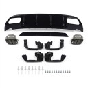 Rear Bumper Diffuser with Exhaust Tips 158 cm from ABS Plastic, Gloss Black, for Mercedes-Benz A-Class W176 AMG Line and A45 2012–2018 4