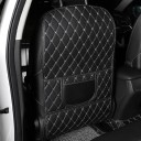 Rear Seat Protector Cover 75.7×43.7 cm with Pockets Waterproof Scratch and Dirt Guard Organiser Black 1