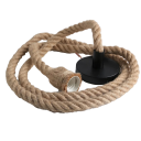 Reblampe til E27-pære Rebpendellampe til én pære 5 W 90-260 V Vintage pendellampe med hampereb 2,5 m 3