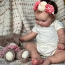Reborn Doll Girl 43 cm Realistic Vinyl Doll with Brown Hair 3