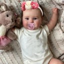 Reborn Doll Girl 43 cm Realistic Vinyl Doll with Brown Hair 4