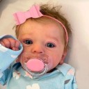 Reborn Doll Girl 45 cm Realistic Vinyl Doll with Blue Eyes and Accessories 2