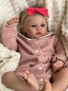Reborn Doll Girl 49 cm Realistic Doll with Painted Face and Hair Soft Fabric Body 3