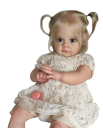 Reborn lalka dziewczynka 60 cm Realistyczna lalka z jasnymi włosami Sukienka i z materiału winylowego 1