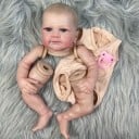 Reborn Puppe Mädchen 46 cm Realistische Puppe mit ausgeprägten Wimpern und Stoffkörper 3