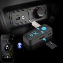 Receptor de áudio Bluetooth para carro 3 em 1 Chamadas em modo mãos-livres e reprodução de música a partir de cartão de memória Adaptador AUX com jack 1