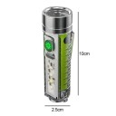 Rechargeable LED Keychain Torch 10 × 2.5 cm USB-C Cable Magnet UV Light Green Mini Torch with Clip 4