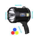 Rechargeable LED Spotlight 900000 lm 10000 Ah P90 USB Solar 15 x 10 x 12 cm Black Handheld Torch for Camping and Outdoor Use 3