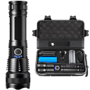 Rechargeable LED Tactical Torch 500000 lm 5 Modes IP65 Aluminium Body USB Charging Non-Slip Handle Outdoor Torch 18650 Battery Box 2